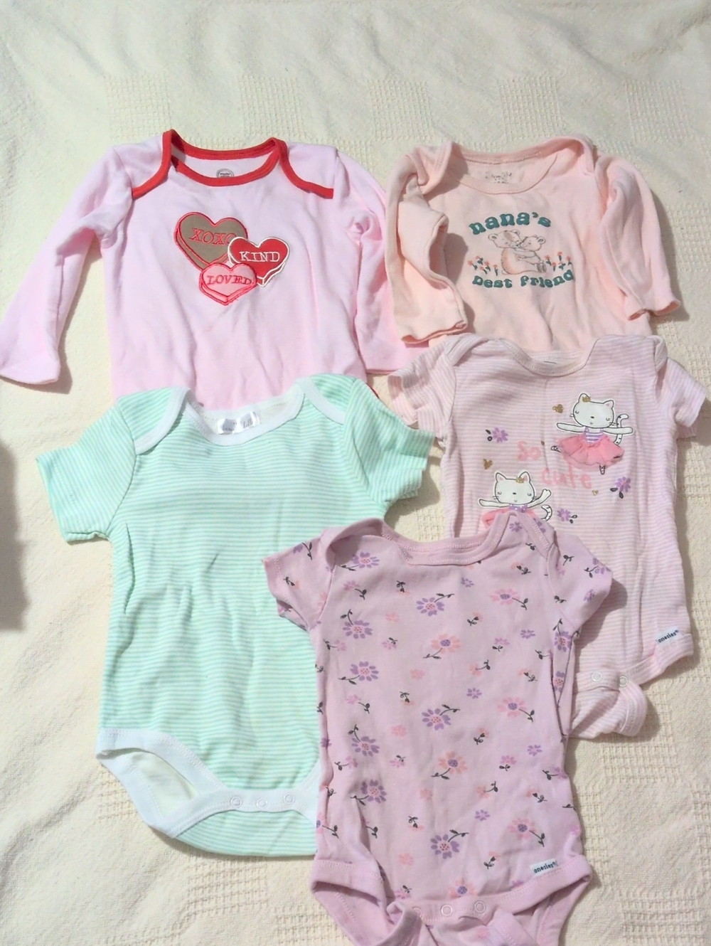 Assorted Baby One-Piece Bodysuits Sizes 6-9 Months